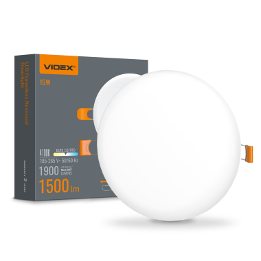 LED світильник безрамковий круглий VIDEX 15W 4100K - фото