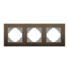 Рамка шоколадний алюміній на 3 місця горизонтальна VIDEX BINERA - фото №2