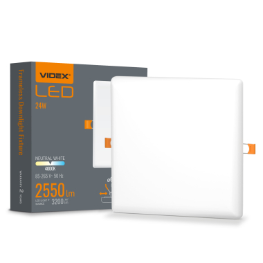 LED square frameless lamp VIDEX VLE-DLFS-244 24W 4000K 220V - photo
