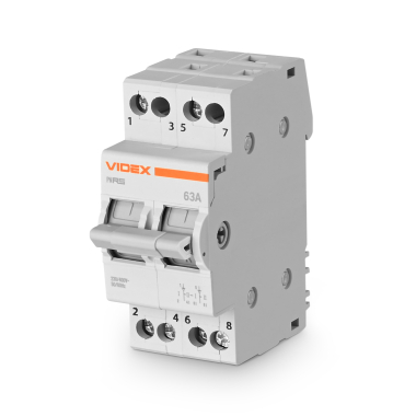 Перемикач навантаження 2п 63А VF-RS-PN263 VIDEX RESIST - фото