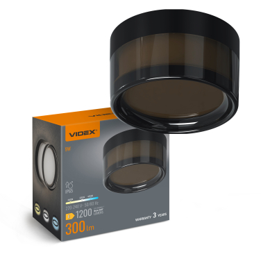 LED світильник IP65 круглий VIDEX BHD01 9W 2400-3200-4300K Black - фото