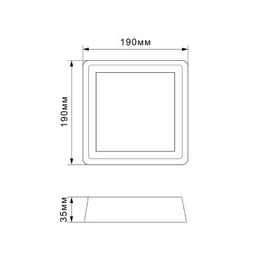 LED Світильник квадратний накладний TITANUM 24W 5000K - фото №5