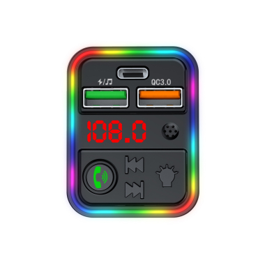 FM модулятор HAVIT FM821BT USB-A+USB-C PD25W RGB Black - фото №2
