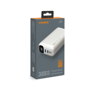 Power Bank 30000mAh VIDEX VPB-297 22.5W White