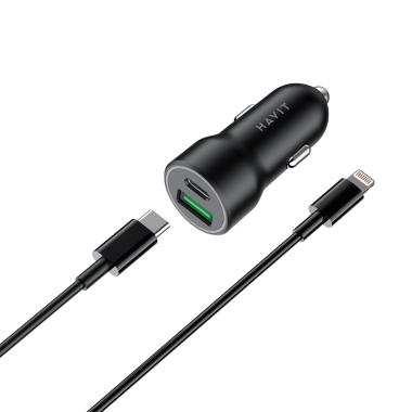 Автомобільний зарядний пристрій HAVIT HV-CC613 20W USB+USB-C - фото №5