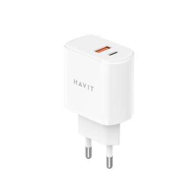 Зарядний пристрій HAVIT UCP019 20W USB-A+USB-C White - фото