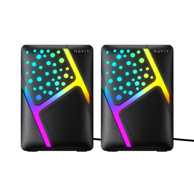 Стерео колонки HAVIT HV-SK763 USB RGB Black - фото №3