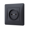 Розетка одинарна чорний графіт VIDEX BINERA - фото №3