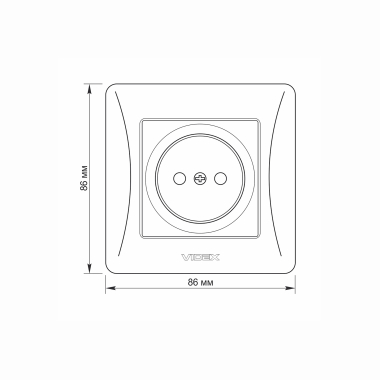 Single socket white VIDEX BINERA - photo №5