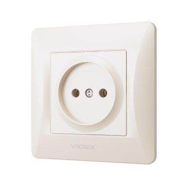 Розетка одинарна кремова VIDEX BINERA - фото №3