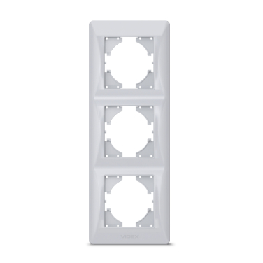 Рамка срібний шовк на 3 місця вертикальна VIDEX BINERA - фото