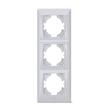 Рамка срібний шовк на 3 місця вертикальна VIDEX BINERA - фото