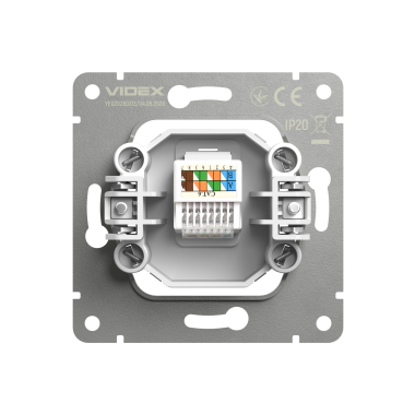 Розетка CAT6e одинарна комп'ютерна сірий графіт VIDEX NOTA (VF-NT-SK1PC6-GR) - фото №4