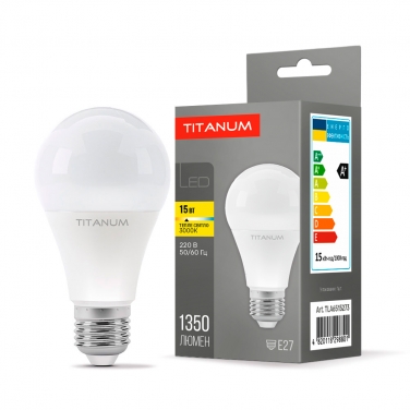 LED lamp TITANUM A65 15W E27 3000K