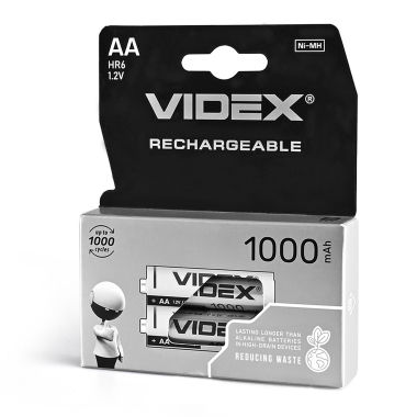 Акумулятори Videx HR6/AA 1000mAh double blister/2шт - фото