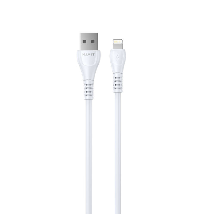 Кабель USB - Lightning HAVIT HV-CB641C 2.1A 1.8м White - фото