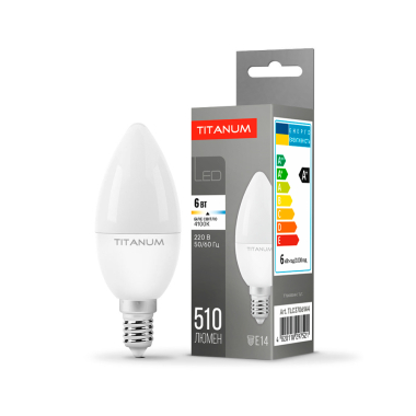 LED лампа TITANUM C37 6W E14 4100K - фото