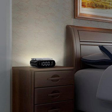 Бездротова зарядка з годинником HAVIT W3040 15W Black - фото №8