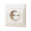 Розетка одинарна із заземленням кремова VIDEX BINERA - фото №3