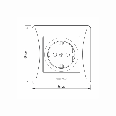 Розетка одинарна із заземленням кремова VIDEX BINERA - фото №5
