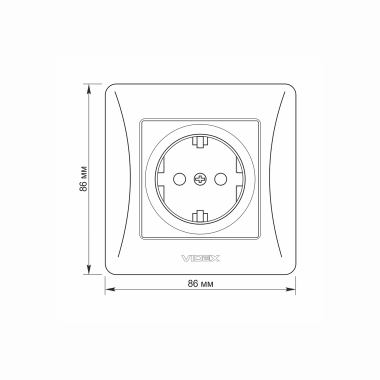 Розетка одинарна із заземленням срібний шовк VIDEX BINERA - фото №5
