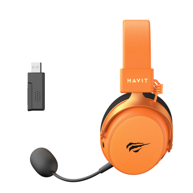 Бездротові ігрові навушники HAVIT H2015 Pro Black+Orange - photo №4