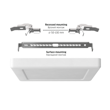 LED світильник квадратний VIDEX DL6S 12W 3000K-4000K-6500K White - фото №8
