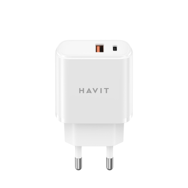 Зарядний пристрій HAVIT UCP019 20W USB-A+USB-C White - фото №2
