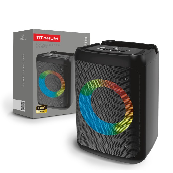 Портативна колонка TITANUM SPK511BT 10W RGB Black - фото
