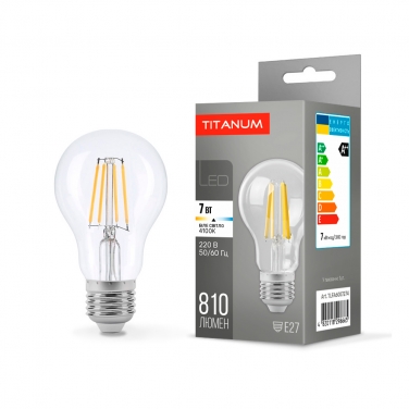 LED lamp TITANUM  Filament A60 7W E27 4100K