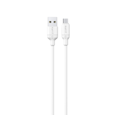 Кабель USB - Micro USB HAVIT CB678 3A 1м White (силіконовий) - фото