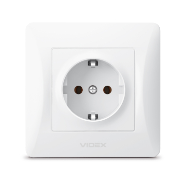 Single schuko socket white VIDEX BINERA - photo №2