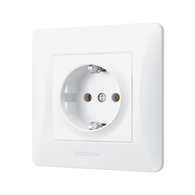 Single schuko socket white VIDEX BINERA - photo №3