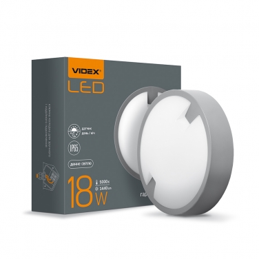 LED  round lamp IP65 VIDEX 18W 5000K with light sensor 