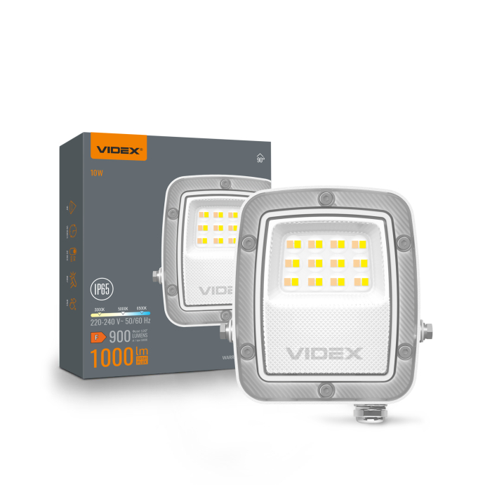LED прожектор VIDEX F5 10W 3000-5000-6500K 230V White (VL-F5-010CW) - фото