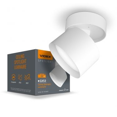 Ceiling spotlight luminaire VIDEX for GX53 lamp VL-SPF18B-W White