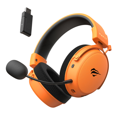 Бездротові ігрові навушники HAVIT H2015 Pro Black+Orange - photo №5