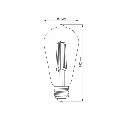 LED лампа VIDEX Filament ST64FAD 6W E27 2200K дімерна бронза - фото №3