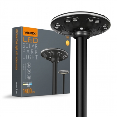 LED світильник автономний парковий IP54 VIDEX 1400Lm Сенсорний