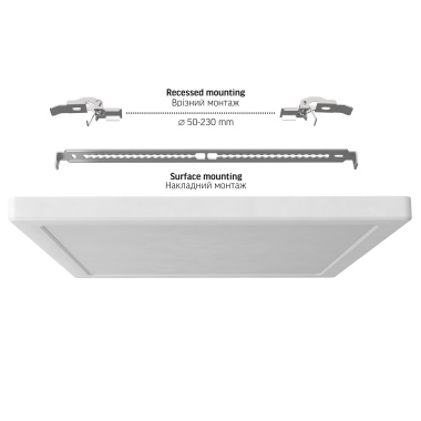 LED світильник квадратний VIDEX DL6S 24W 3000K-4000K-6500K White - фото №9