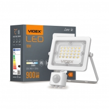 LED прожектор VIDEX F2e 10W 900Lm 5000K 220V з датчиком руху та освітленості