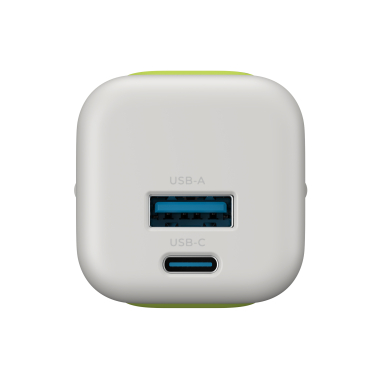 Зарядний пристрій HAVIT HV-UC230 GaN 33W USB-A+USB-C Gray/Green - фото №3