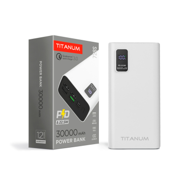 Повербанк TITANUM 728S 30000mAh 22.5W White - фото