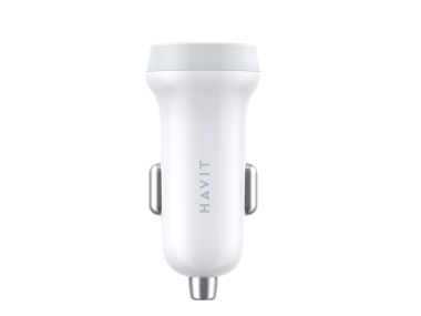 Автомобільний зарядний пристрій HAVIT HV-CC2008 2USB White - фото