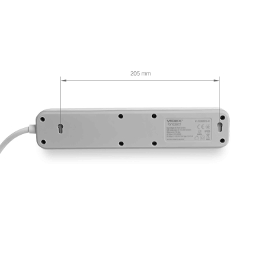 Мережевий подовжувач VIDEX ONCORD з/з 3п 3м (3x1.5мм) 2.4А 2USB+USB-C з кнопкою White - фото №7