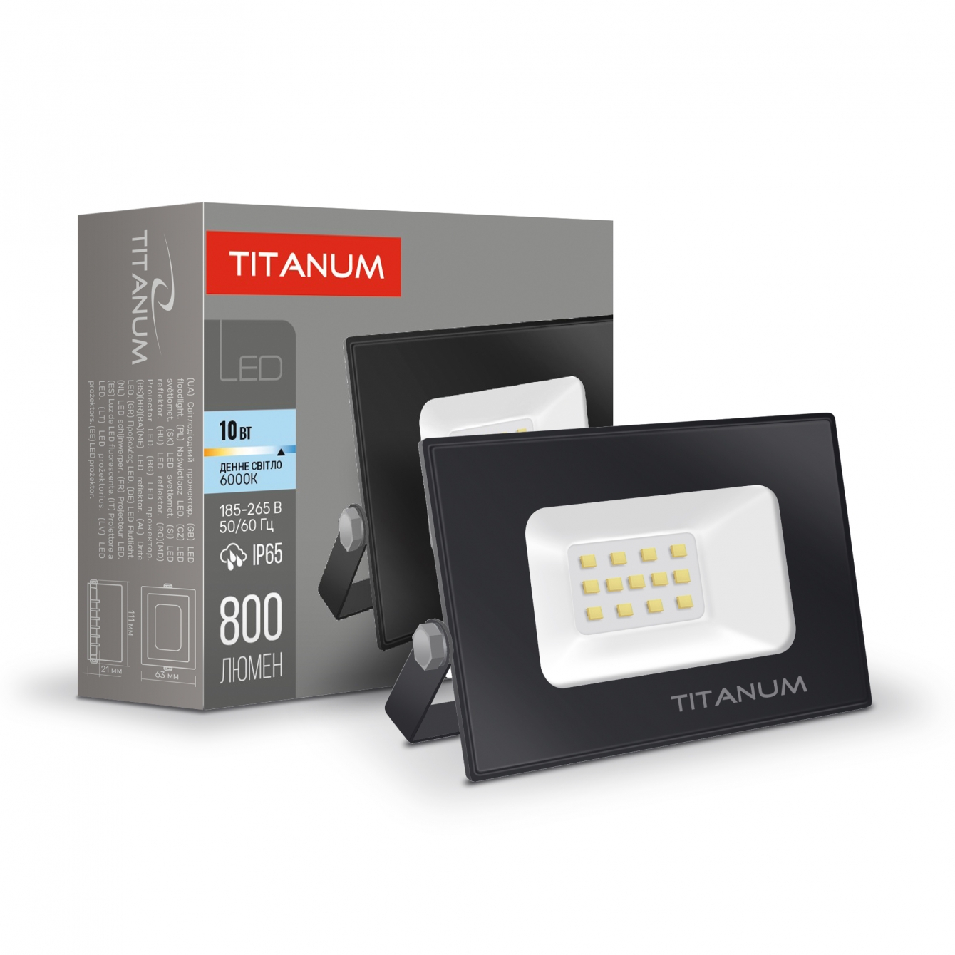 LED прожектор TITANUM 10W 6000K