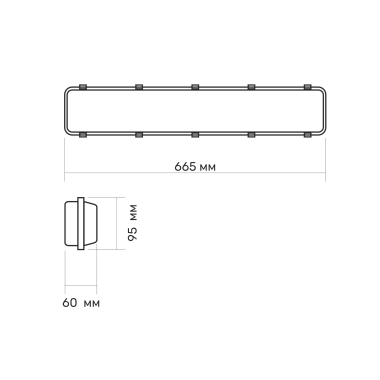 LED світильник лінійний IP65 під лампу T8 TITANUM 0.6М 220В - фото №7