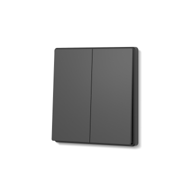 Switch 2 gang coal black VIDEX NOTA (VF-NT-SW2-BL) - photo