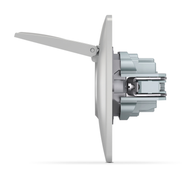 Розетка одинарна із заземленням та кришкою срібний шовк VIDEX BINERA - фото №4