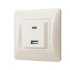 Розетка USB-A + USB-C PD20W кремова VIDEX BINERA - фото №3